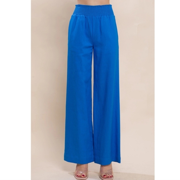 #384 SALE 🛑S,M,L Linen Pants with Smocked Waist - Picture 12 of 12